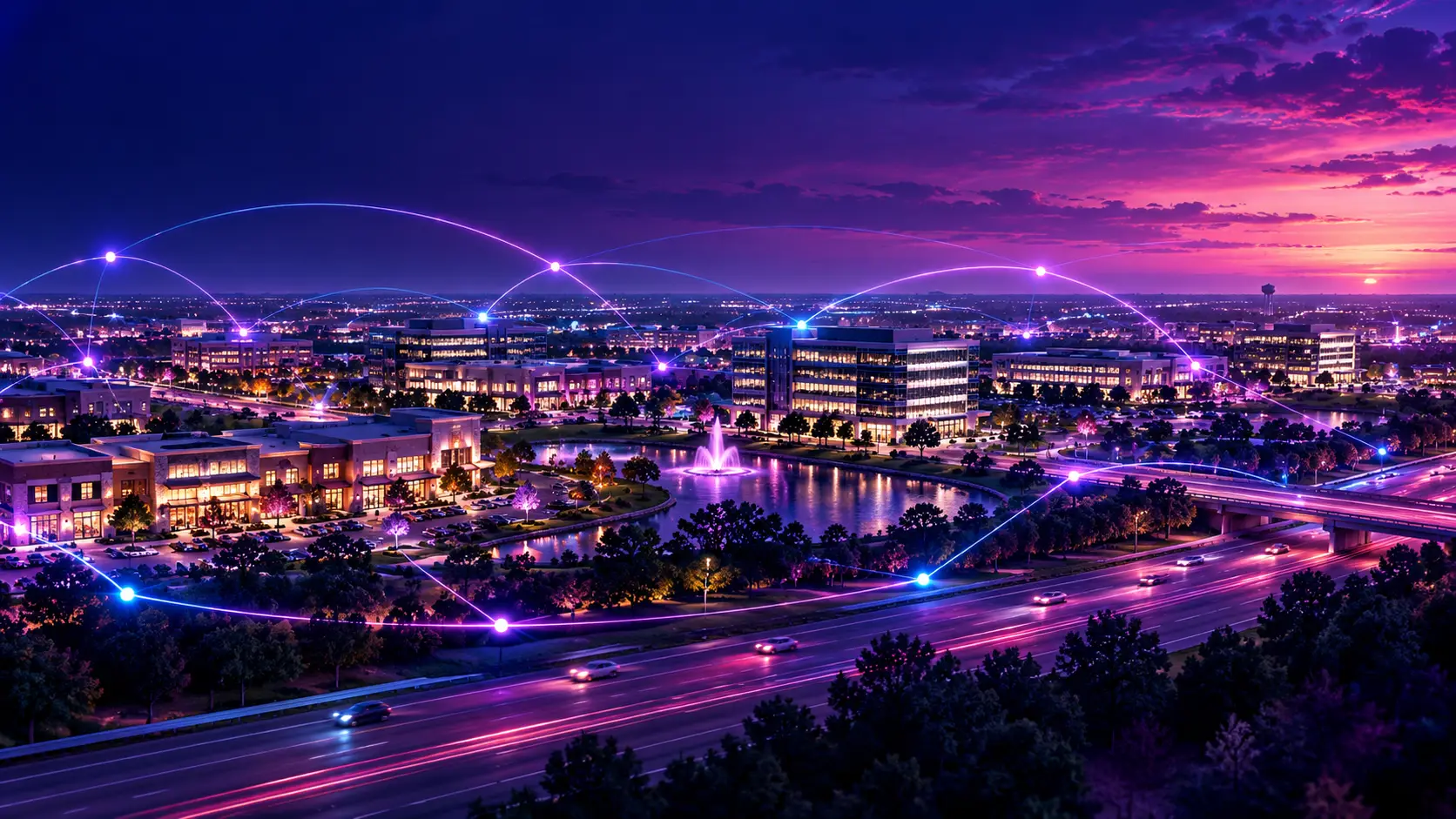 Katy business district connected by a Digital Presence network across the local market